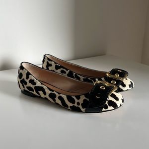 Giuseppe Zanotti Ponyhair Leopard Print Ballet Flats